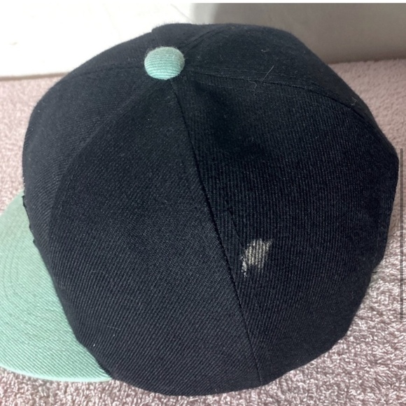 5/$25 Vintage Uh Snap Back Black Teal New York Snap Back Hat - Picture 5 of 11